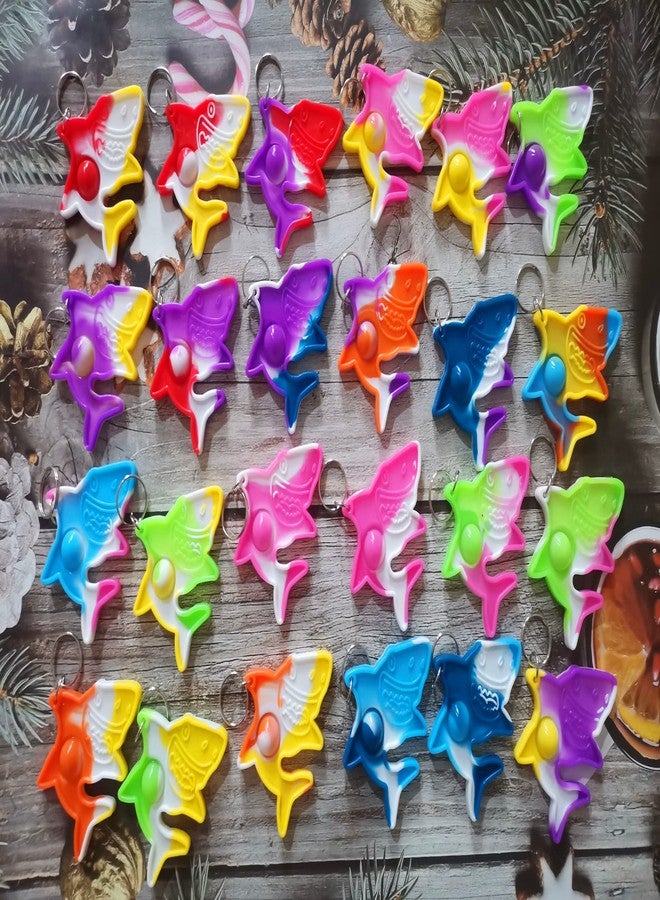PSDFH 24 Packs Sharks Funny Summer Present Unique Mini Item Assorted fidgets Toys for Kids Children Classroom Students Gifts from Teacher,Birthday Party Bubble Favors - Image 2